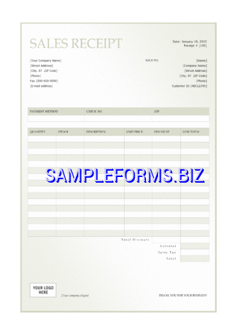 Sales Receipt Template 1 dotx pdf free